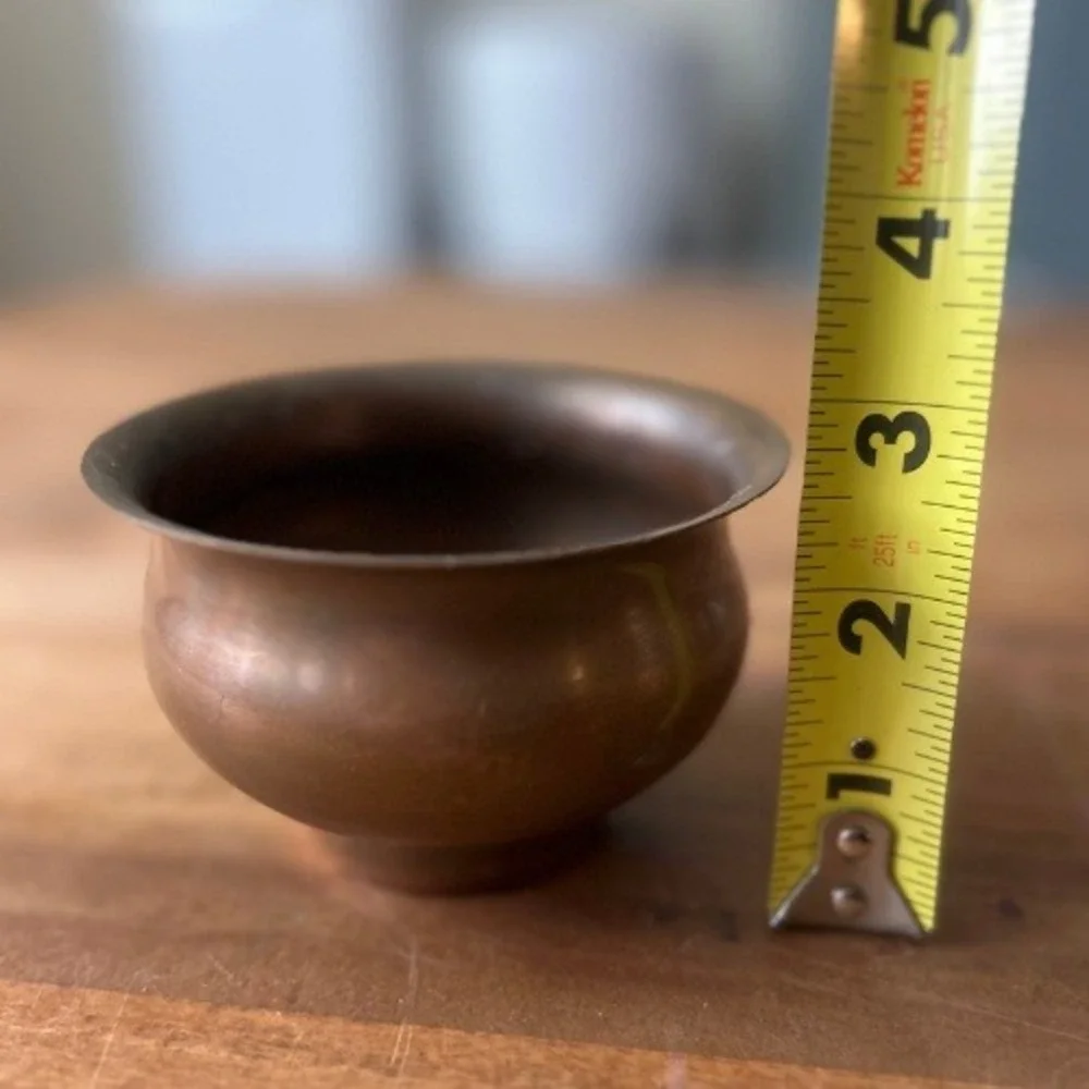 Vintage Handcrafted Copper Offering Bowl 3x4